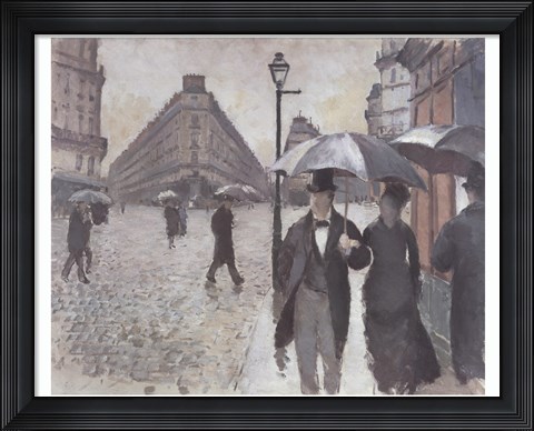 Framed Paris - A Rainy Day, 1877 Print