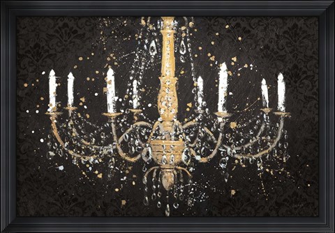 Framed Grand Chandelier Black I Print