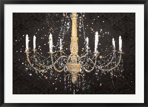 Framed Grand Chandelier Black I Print