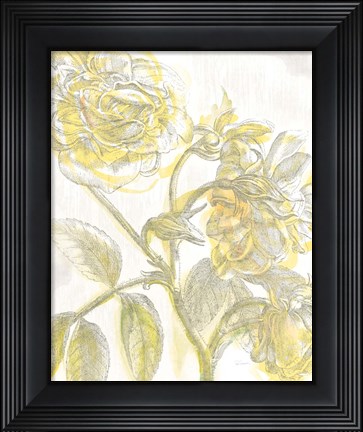 Framed Belle Fleur Yellow I Crop Print