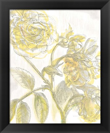 Framed Belle Fleur Yellow I Crop Print