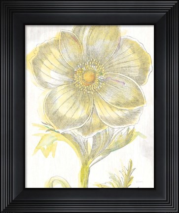 Framed Belle Fleur Yellow II Crop Print
