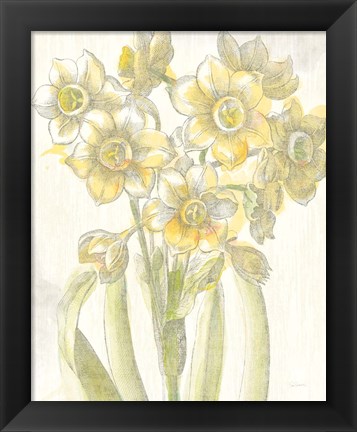 Framed Belle Fleur Yellow IV Crop Print