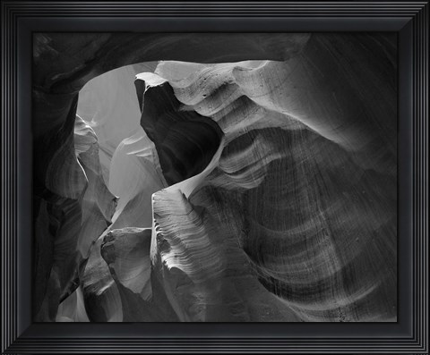 Framed Upper Antelope Canyon (Black &amp; White) Print