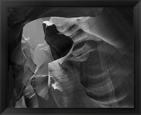 Framed Upper Antelope Canyon (Black &amp; White) Print