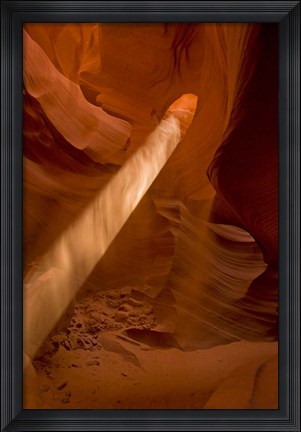Framed Sunbeam Penetrates Dusty Air of Lower Antelope Canyon, Arizona Print