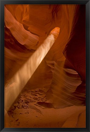 Framed Sunbeam Penetrates Dusty Air of Lower Antelope Canyon, Arizona Print