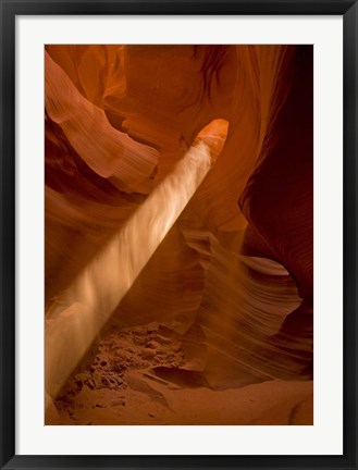 Framed Sunbeam Penetrates Dusty Air of Lower Antelope Canyon, Arizona Print