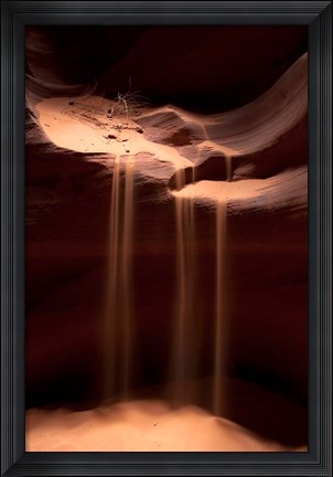 Framed Sand Flowing in Antelope Canyon, Arizona Print