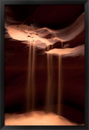 Framed Sand Flowing in Antelope Canyon, Arizona Print