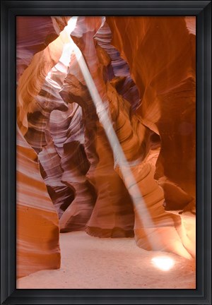Framed Sunbeam Illuminates Upper Antelope Canyon Print