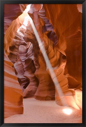 Framed Sunbeam Illuminates Upper Antelope Canyon Print