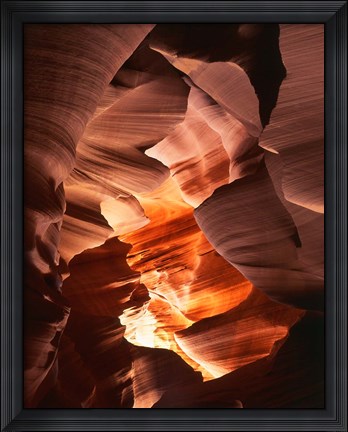 Framed Red Sandstone Walls, Lower Antelope Canyon (Color) Print