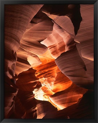 Framed Red Sandstone Walls, Lower Antelope Canyon (Color) Print