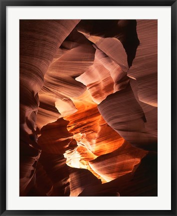 Framed Red Sandstone Walls, Lower Antelope Canyon (Color) Print