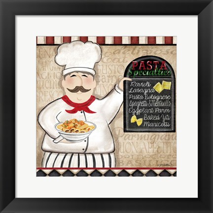 Framed Pasta Chef Print