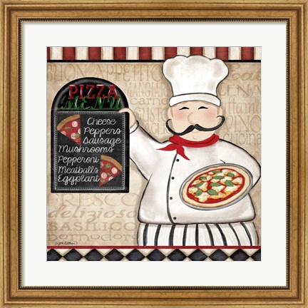 Framed Pizza Chef Print