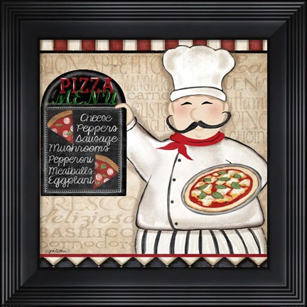 Framed Pizza Chef Print