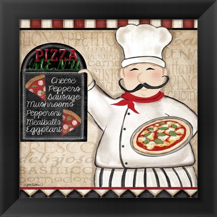 Framed Pizza Chef Print