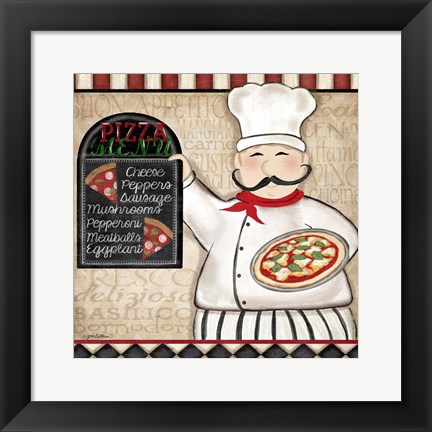 Framed Pizza Chef Print