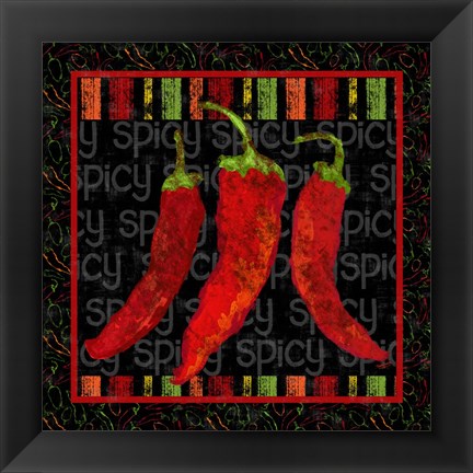 Framed Spicy Peppers II Print