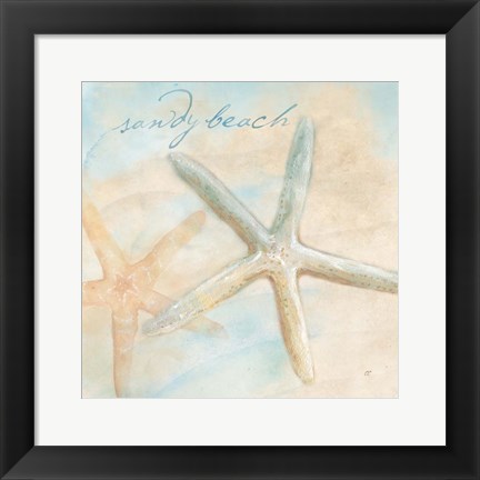 Framed Watercolor Shell Sentiments II Print
