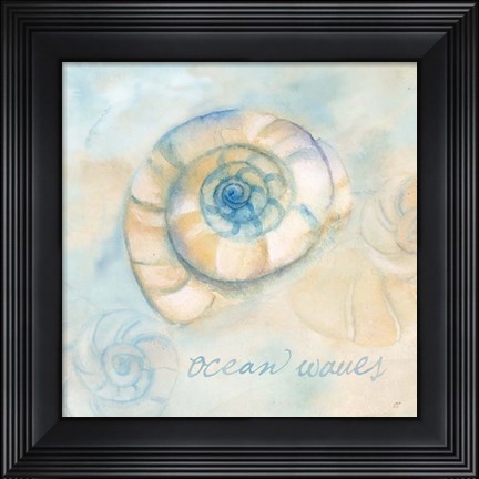 Framed Watercolor Shell Sentiments III Print