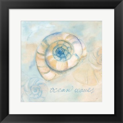 Framed Watercolor Shell Sentiments III Print