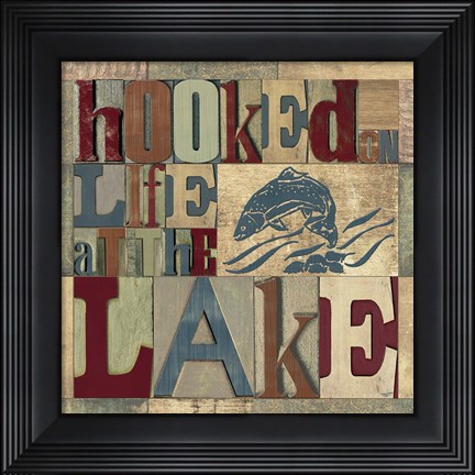 Framed Lake Living Printer Blocks I Print