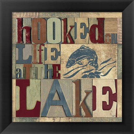 Framed Lake Living Printer Blocks I Print