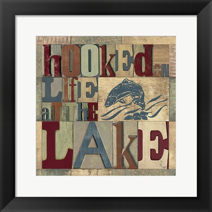 Framed Lake Living Printer Blocks I Print