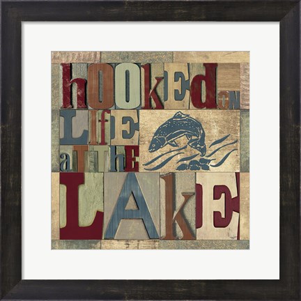 Framed Lake Living Printer Blocks I Print