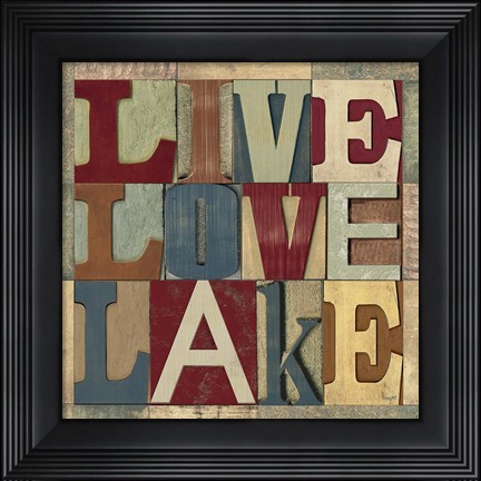 Framed Lake Living Printer Blocks II Print