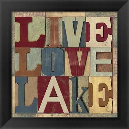 Framed Lake Living Printer Blocks II Print