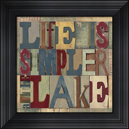 Framed Lake Living Printer Blocks III Print