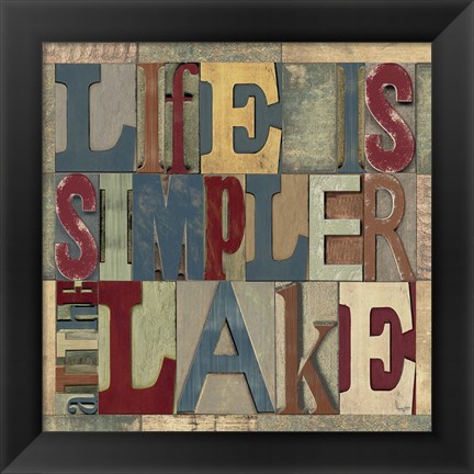 Framed Lake Living Printer Blocks III Print