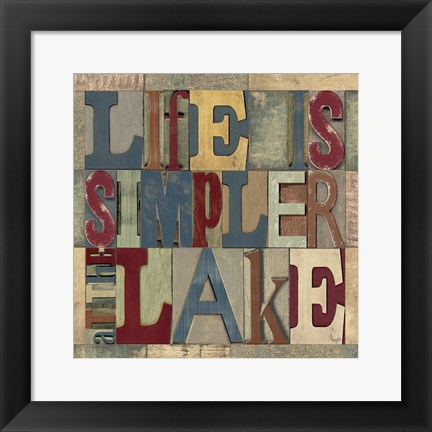 Framed Lake Living Printer Blocks III Print