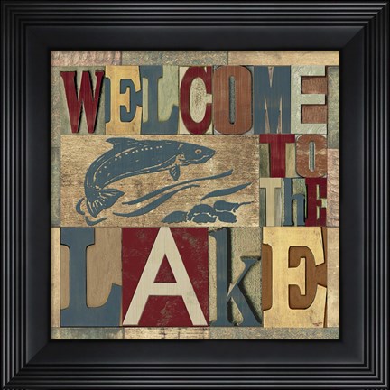 Framed Lake Living Printer Blocks IV Print