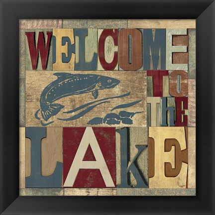 Framed Lake Living Printer Blocks IV Print