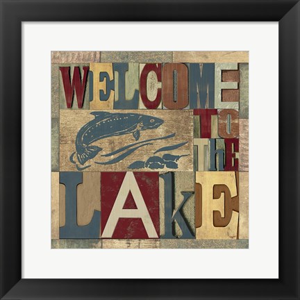 Framed Lake Living Printer Blocks IV Print