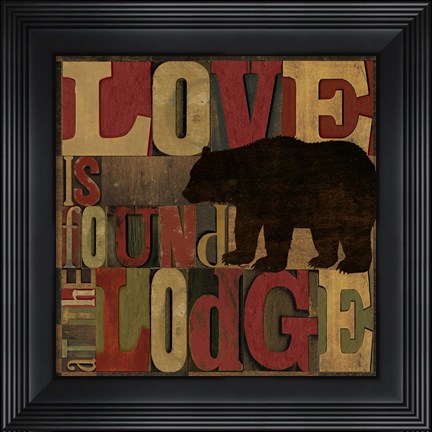 Framed At the Lodge Printer Blocks II Print