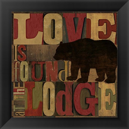 Framed At the Lodge Printer Blocks II Print