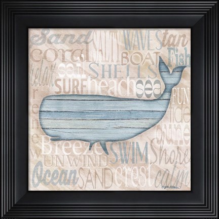 Framed Driftwood Beach Icons II Print