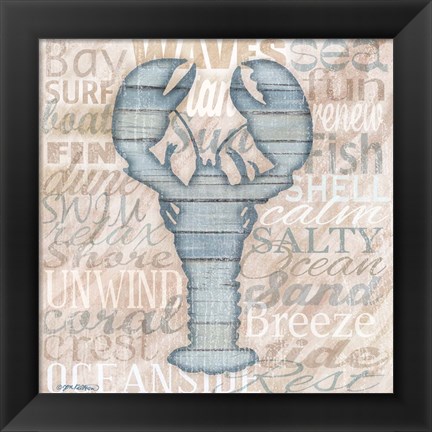 Framed Driftwood Beach Icons III Print