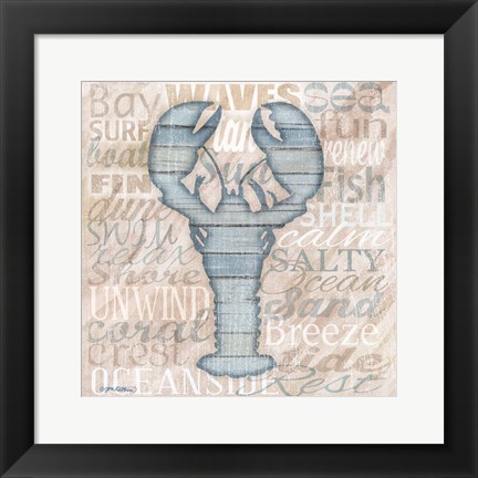 Framed Driftwood Beach Icons III Print