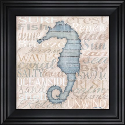 Framed Driftwood Beach Icons IV Print