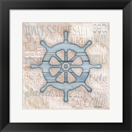 Framed Driftwood Beach Icons VI Print