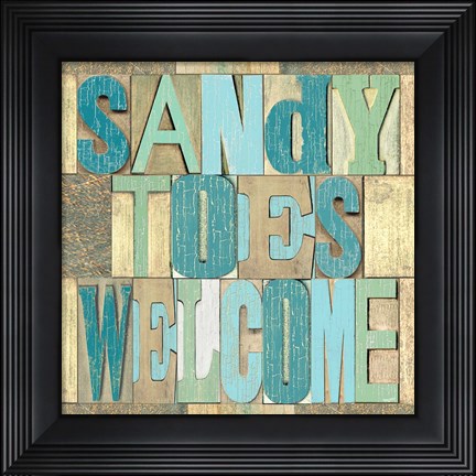 Framed Beach Printer Blocks II Print