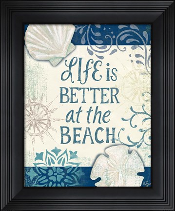 Framed Navy Blue Spa Sentiments II Print