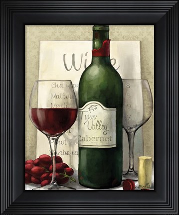 Framed Valley Wine I Print